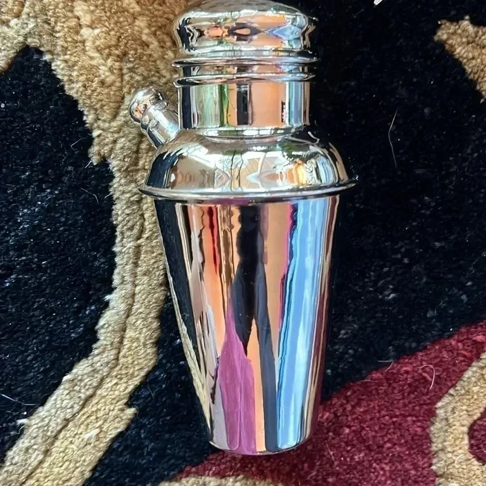 Restoration Hardware 3 Piece Stainless Steel Solitaire Cocktail Shot Shaker